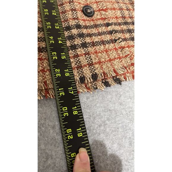 NWOT Mini Skirt Tweed 6Button Front  Dark Academia Preppy Raw Hem SZ Med - Picture 9 of 12